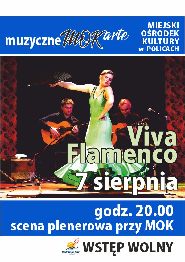 Plakar zapowiadający koncert Viva Flamenco w ramach cyklu Muzyczne MOKarte