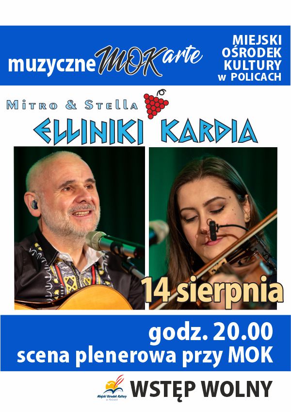 Plakat zapowiadający zapowiadający koncert Elliniki Kardia - Mitro&Stella